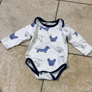 Monica + Andy Dog Print Onesie